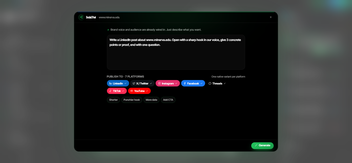 Raval AI Social composer, publish to every channel